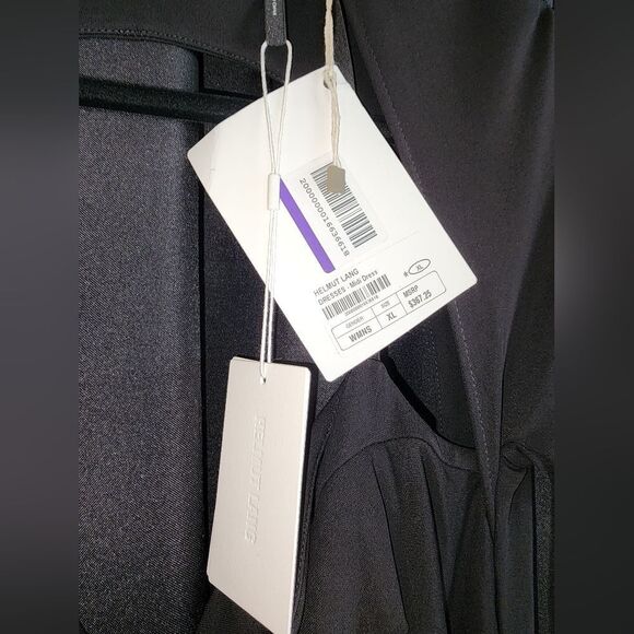 NWT Helmut Lang Midi Cut Out Black Dress - Picture 13 of 14